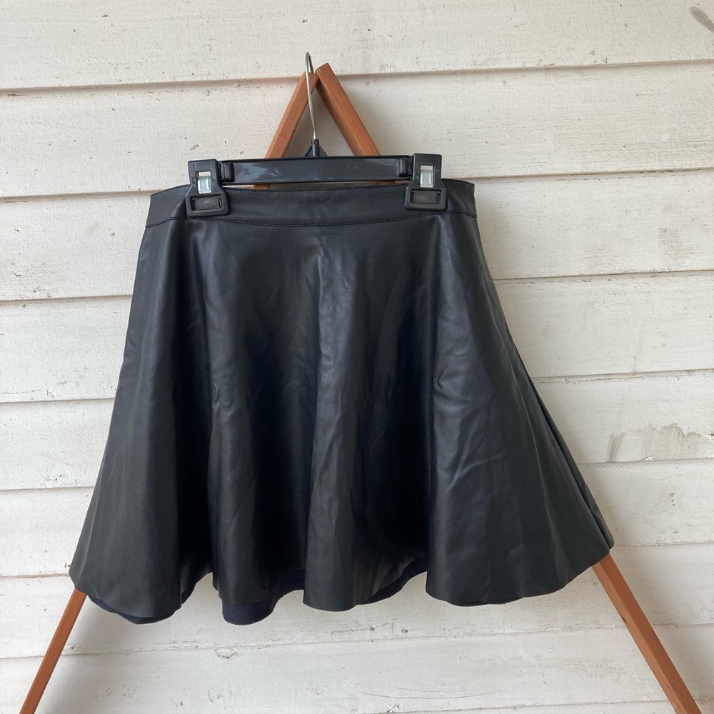 Edgy Black Faux Leather Skirt